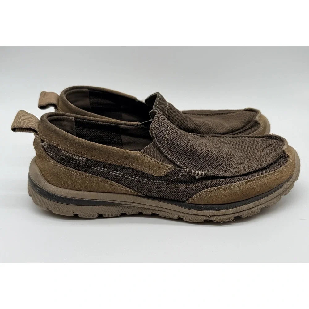 Skechers Shoes Men Sz 10.5 Lt. Brown Superior Milford Relaxed Fit Slip-On Loafer